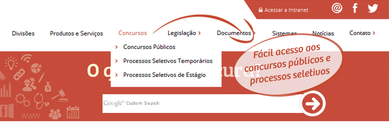 Fácil acesso aos concursos públicos e processos seletivos